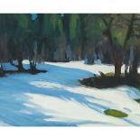 HERALD NIX, SNOWY LANDSCAPE, 1999, oil on panel, 8.5 ins x 10.5 ins; 21.6 cms x 26.7 cms