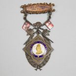 City of Toronto Queen Victoria Diamond Jubilee Commemorative Enamelled Copper Medal, 1897, height 4.