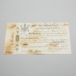 Hudson's Bay Company Five Shillings Promissory Note, 11 May 1820, note 4.75 x 9.25 in — 12.1 x 23.5