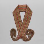 Ceinture Flechée: Eastern Woodlands Finger Woven Arrow or Assomption Sash, 19th century