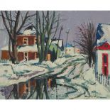 HENRI LEOPOLD MASSON, R.C.A., JANUARY THAW, 1973, oil on canvas, 16 ins x 20 ins; 40.6 cms x 50.8 cm