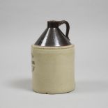 Canadian Stoneware One Gallon Jug, 19th century, J. C. MOORE, IMPORTERS OF WINES AND LIQUORS, 433 YO