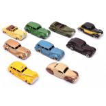 8 Copy Dinky Toys. SMTS Buick TAXI in bright yellow. 2 Chinese copy Packard Super Eight's in
