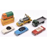 6 French Dinky Toys. Renault Estafette Pick-Up (563). In orange, with green tilt and grey wheels.