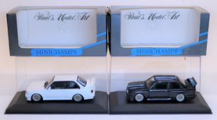 2 Minichamps 1:43 BMW E30 M3 Street, Example in white (2000W) with black interior. Plus another in