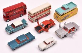8 Dinky Toys. Chevrolet El Camino Pick-Up (449). In turquoise and cream, boxed. Plus a Routemaster