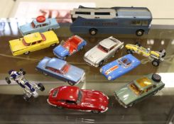 11x Corgi Toys. Ecurie Ecosse Racing Car Transporter in light blue with red lettering. James Bond