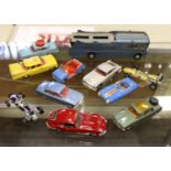 11x Corgi Toys. Ecurie Ecosse Racing Car Transporter in light blue with red lettering. James Bond