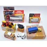 7 Dinky Toys. Commer Convertible Articulated Truck (424). Tractor unit is in yellow and silver, with