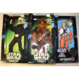 6x Star Wars 12" figures by Kenner and Hasbro. 2x Collector Series; Boba Fett and Luke Skywalker