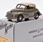 Pathfinder Models PFM22 1950 Morris Minor MM Convertible. In grey with tan roof and beige