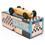 A Tri-ang Scalextric Auto Union 6 litre 1936 (C71). Example in yellow with driver and green