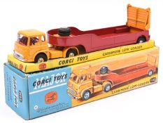 Corgi Major Toys Carrimore Low Loader (1132). A Bedford TK tractor unit in yellow with red interior,