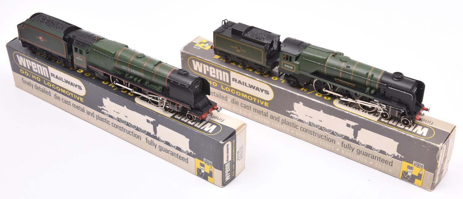 2x Wrenn Railways OO gauge BR locomotives very well adapted for 3-rail running. A West Country Class