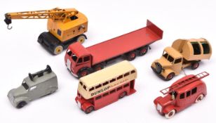 6 Dinky Toys. Foden DG Flatbed Truck with Tailboard. In red with black chassis and flash. Coles