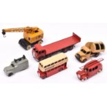 6 Dinky Toys. Foden DG Flatbed Truck with Tailboard. In red with black chassis and flash. Coles