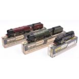 3x Wrenn Railways OO gauge BR locomotives very well adapted for 3-rail running. 2x Coronation