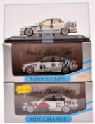 3 Minichamps1:43 BMW 3 series saloon racing cars. 2x ADAC TW 318i 1994 Cup cars, racing number 3 ,