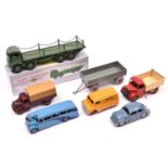 7 Dinky Toys. Foden FG Flatbed Truck with chains, in mid green with light green wheels. Bedford