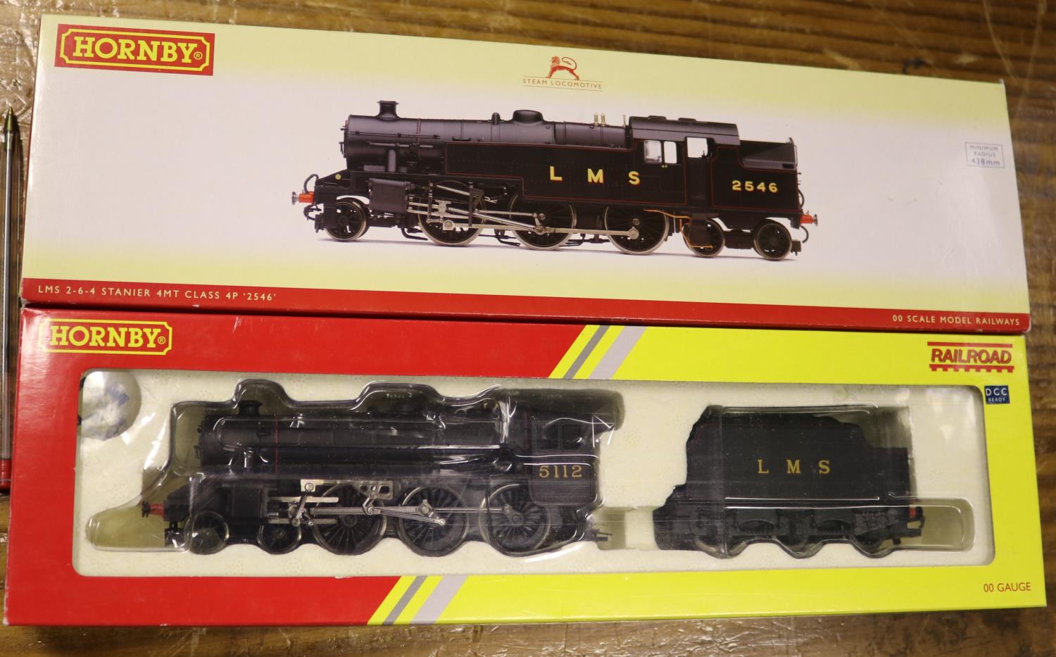2 Hornby Railways LMS locomotives. A Stanier class 4MT 2-6-4T RN2546 (R2635) and a class 5MT 4-6-0
