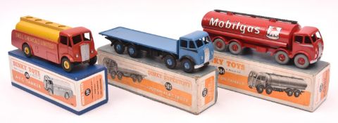 2 well restored Dinky Supertoys Foden DG Lorries. A 14-Ton Tanker (504). A fictional example in