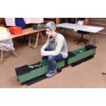 A 3.5 inch gauge 3-section train for ground level running. Well constructed wooden bodies and