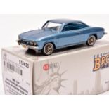 Brooklin Models BRK 139. A 1967 Chevrolet Corvair Monza. In Nantucket Blue Poly, with blue interior.