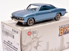 Brooklin Models BRK 139. A 1967 Chevrolet Corvair Monza. In Nantucket Blue Poly, with blue interior.