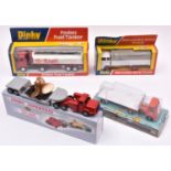 4 Dinky Toys. A.E.C. With Flat Trailer (915). Orange tractor unit with white trailer. Foden Fuel