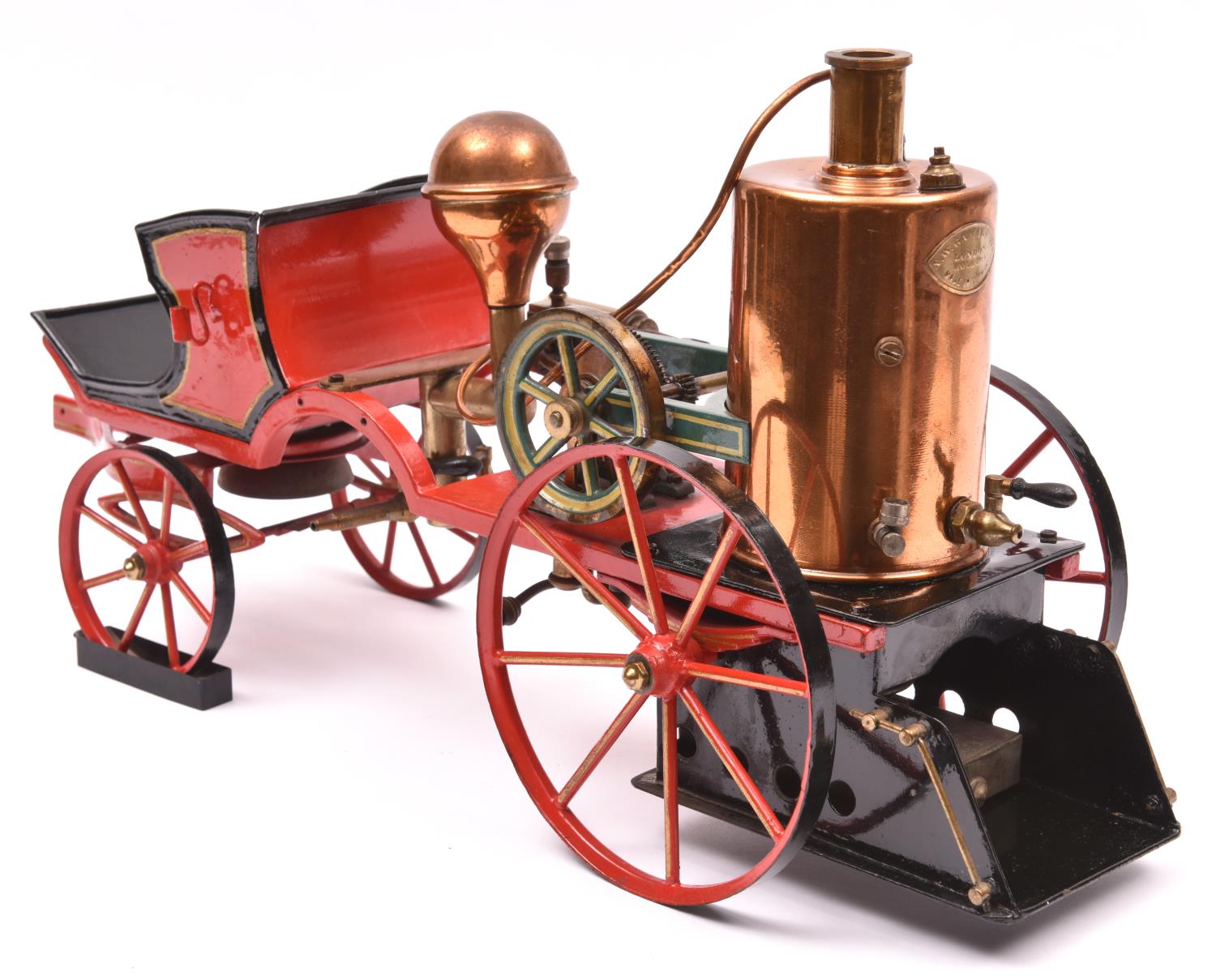 A rare Marklin 4-wheel horse drawn spirit fired fire engine c.1902. Of cast iron and tinplate - Image 2 of 7