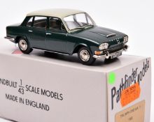 Pathfinder Models PFM27 1963 Triumph 2000 MkI. In dark green with a light green roof and a light