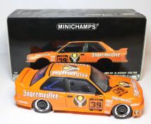 Minichamps 1:18 BMW M3 E30 racing car. 1988 DTM, Jagermeister, racing number 39, driver M. Ketterer.