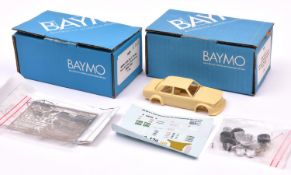 2 BMW 1:43 unmade resin kits by Baymo Bayerische Modellauto Werstatten. (006) 1995 320i Team