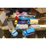 9 nicely restored Corgi Toys. Big Bedford Carrimore Car Transporter. Big Bedford Carrimore Machinery