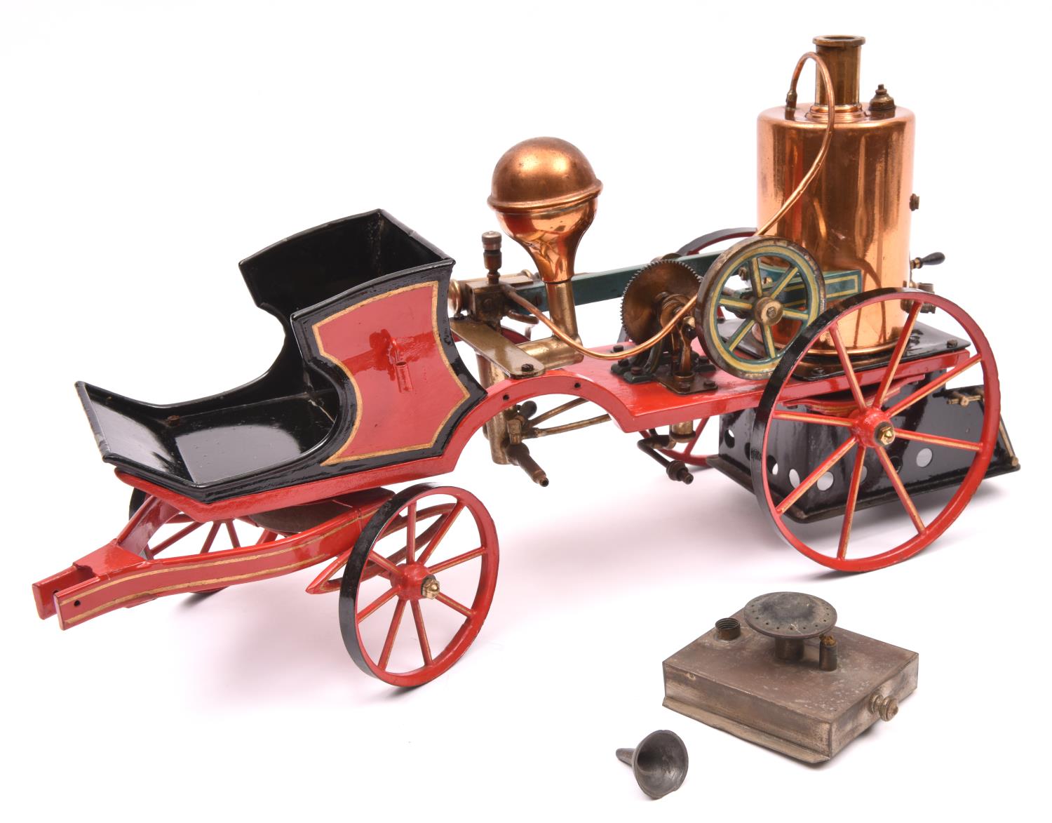 A rare Marklin 4-wheel horse drawn spirit fired fire engine c.1902. Of cast iron and tinplate - Image 6 of 7