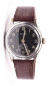 DH marked Helvetia wristwatch. Serial D200159H. Plated case with brushed finish, wear and pitting to