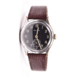 DH marked Helvetia wristwatch. Serial D200159H. Plated case with brushed finish, wear and pitting to