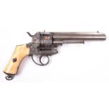 A Belgian 6 shot 12mm Lefaucheux-Jansen double action closed frame pinfire revolver, number