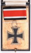 A 1939 Iron Cross 2nd class, with magnetic centre, VGC, in a modern case with a length of ribbon. £