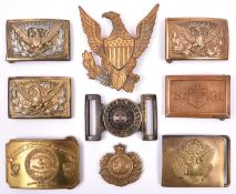 An American officer’s rectangular waist belt plate, with applied silver and gilt device, by Gaunt,