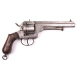 A Belgian 6 shot 12mm Arendt double action closed frame pinfire revolver, number 3783 c 1866,