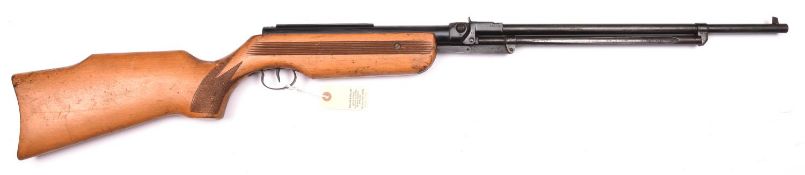 A .22” Relum Tornado underlever air rifle, number 30703, with detachable sight ramp and pale beech