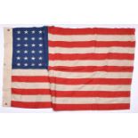 A US Marine Corps linen flag, 60” x 35”, the hoist stamped “U.S. 1941 60 x 35 U.S.M.C”, “Annapolis