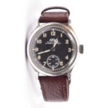 DH marked Arsa wristwatch. Serial D21833H. Bright plated case, likely refinished, 34mm without