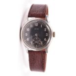 DH marked Helma wristwatch. Serial D 6642 H. Plated case, some wear to plating, 32mm without