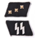 A pair of Third Reich SS collar patches for an Untersturmfuhrer. GC £100-200