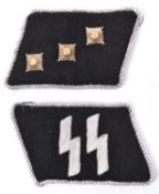 A pair of Third Reich SS collar patches for an Untersturmfuhrer. GC £100-200