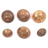 4 pre 1881 officer’s large numbered buttons, 20th, 36th, 72nd and 78th (36th gilt very good, 20th