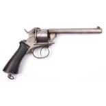 A Belgian 6 shot 12mm Comblain double action pinfire revolver, number 2253, c 1865, octagonal barrel