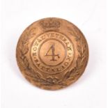 A scarce Georgian gilt coatee button of the 4th Royal Veteran Battalion (raised 1804 - disbanded